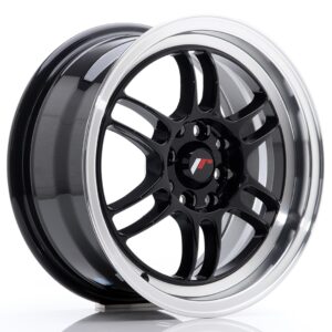 Japan Racing JR7 15x7 ET38 4x100/114 Gloss Black w/ Machined Lip