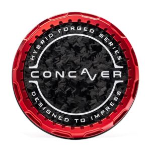 Concaver Premium Center Cap - Forged Carbon - Red Anodized